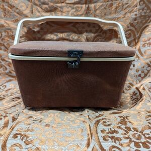 Vintage Brown Prym Sewing‎ Basket Housemaker Trad Wide